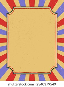 Circus FRAME Carnival Fairground birthday invitation card template design vector illustration.Vintage circus background. GRUNGE TEXTURE