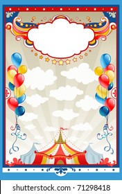 Circus frame with space for text