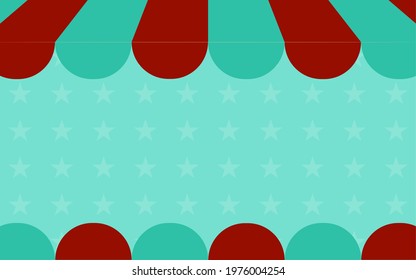 Circus frame with stars and flags. Invitation to circus, for birthday party with space for text