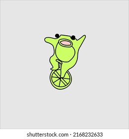 circus frog vector drawing animation illustration