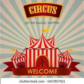 Circus, fun fair, amusement park theme template illustration