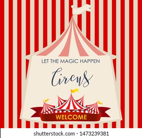Circus, fun fair, amusement park theme template illustration