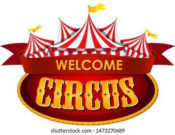 Circus, fun fair, amusement park theme template illustration