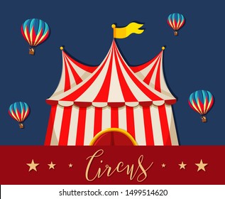 Circus, fun fair, amusement park theme template illustration