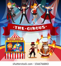 Circus, fun fair, amusement park theme template illustration