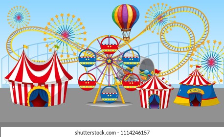 A Circus and Fun Fair illustration