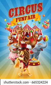 circus funfair with animals