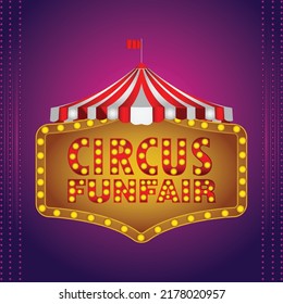 Circus funfair of carnival invitation background