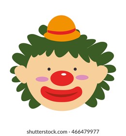 circus funny clown cartoon, isolated icon design