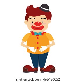 circus funny clown cartoon, isolated icon design