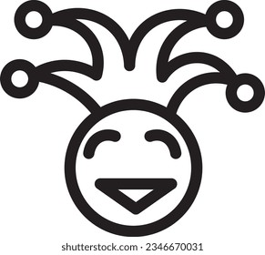 Circus Funny Joker Outline Icon