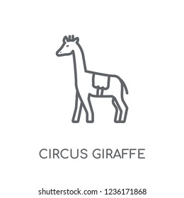 Circus Giraffe linear icon. Modern outline Circus Giraffe logo concept on white background from Circus collection. Suitable for use on web apps, mobile apps and print media.