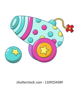 Circus gun icon. Cartoon of circus gun vector icon for web design isolated on white background