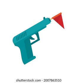 Circus gun icon. Flat illustration of circus gun vector icon isolated on white background