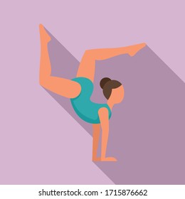 Circus gymnast girl icon. Flat illustration of circus gymnast girl vector icon for web design