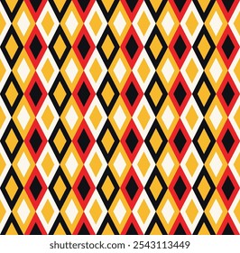 Circus harlequin abstract seamless pattern. Psychedelic joker pattern of rhombuses. Geometric mosaic background.