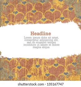 Circus heart grunge background with space for text. Vector, EPS10