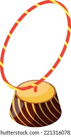 Circus hoop for animal trick. Cartoon ring icon