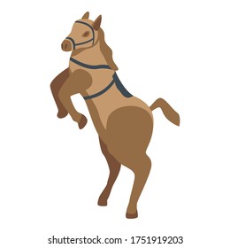 Icono del caballo circo. Isométrico del icono del vector del caballo de circo para el diseño web aislado en fondo blanco