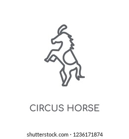 Circus Horse linear icon. Modern outline Circus Horse logo concept on white background from Circus collection. Suitable for use on web apps, mobile apps and print media.