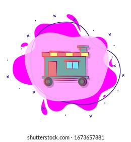 Circus house on wheels colored liquid bacdge icon. Simple color vector of circus icons for ui and ux, website or mobile application