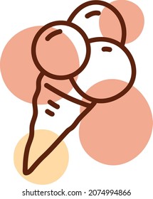 Circus ice cream, illustration, vector, on a white background.