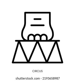 circus icon. Line Art Style Design Isolated On White Background