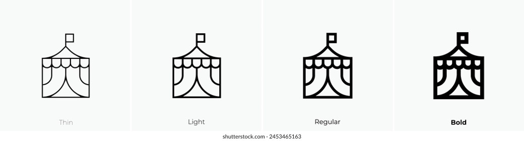 circus icon. Thin, Light Regular And Bold style design isolated on white background