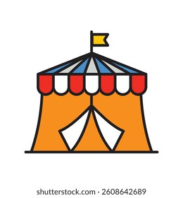 circus icon with white background vector stock illustration