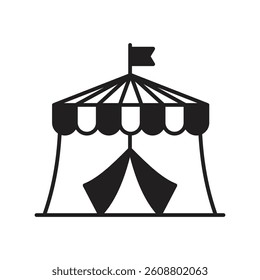 circus icon with white background vector stock illustration