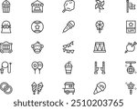 Circus icons collection is a vector illustration with editable stroke.