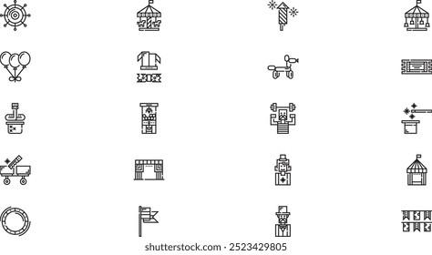 Circus icons High-Quality Vector Icons Collection with Editable Stroke. Ideal for Professional and Creative Projects.
