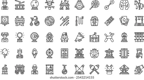 Circus icons High-Quality Vector Icons Collection with Editable Stroke. Ideal for Professional and Creative Projects.