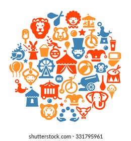 circus icons set