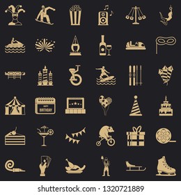 Circus icons set. Simple style of 36 circus vector icons for web for any design