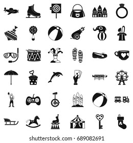 Circus icons set. Simple style of 36 circus vector icons for web isolated on white background