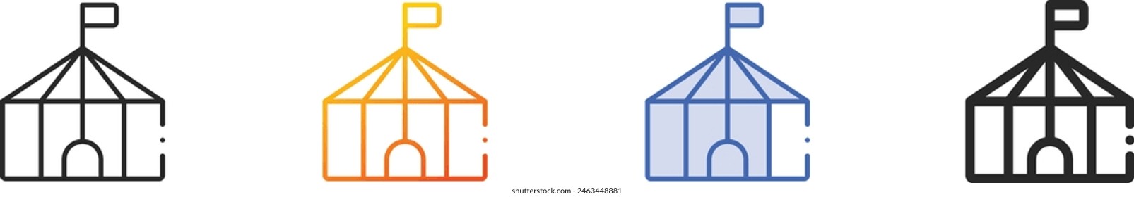 circus icon.Thin Linear, Gradient, Blue Stroke and bold Style Design Isolated On White Background