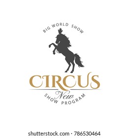 Circus invitation isolated  label. Vector illustration.