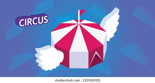 Circus isometric design icon. Vector web illustration. 3d colorful concept