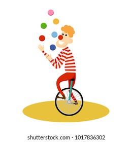 Circus juggler icon. Cartoon illustration of circus juggler. Vector isolated retro show flat icon for web