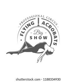 Circus label isolated on white background. Design element. Vector illustration