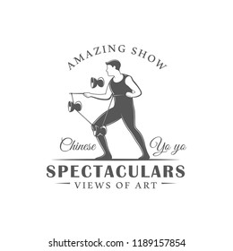 Circus label isolated on white background. Design element. Vector illustration
