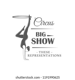 Circus label isolated on white background. Design element. Vector illustration