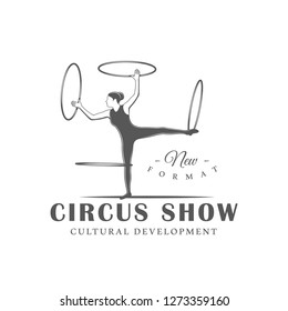 Circus label isolated on white background. Design element. Vector illustration