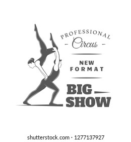 Circus label isolated on white background. Design element. Vector illustration