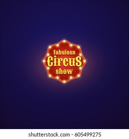 Circus light frame isolated on dark background