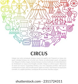 Circus  Line Concept. Vector Illustration of Outline Design.