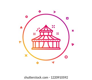 Circus line icon. Amusement park sign. Gradient pattern line button. Circus icon design. Geometric shapes. Vector