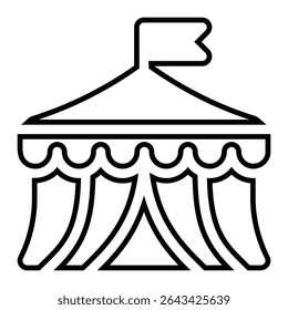 circus line icon design. circus thin black outline symbol vector illustration. editable stroke icon on transparent background.