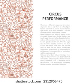Circus Line Pattern Concept. Vector Illustration of Outline Design.